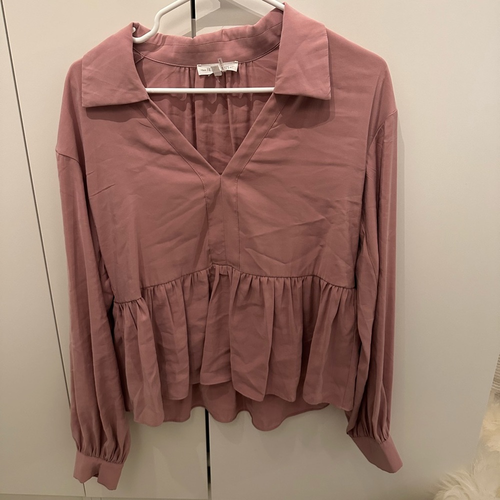 Pink/blush flowy blouse